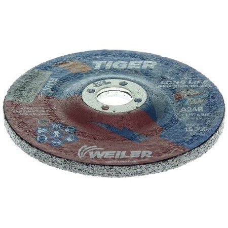 WEILER 4 in Dia, 1/4 in Thick, 5/8 in Arbor Hole Size, Aluminum Oxide 57119